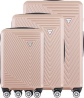 Set de valises 3 pièces - Or Rose - Set de valises complet - Roues pivotantes - Bagage à main 39L + Bagage en soute 65L et 100L