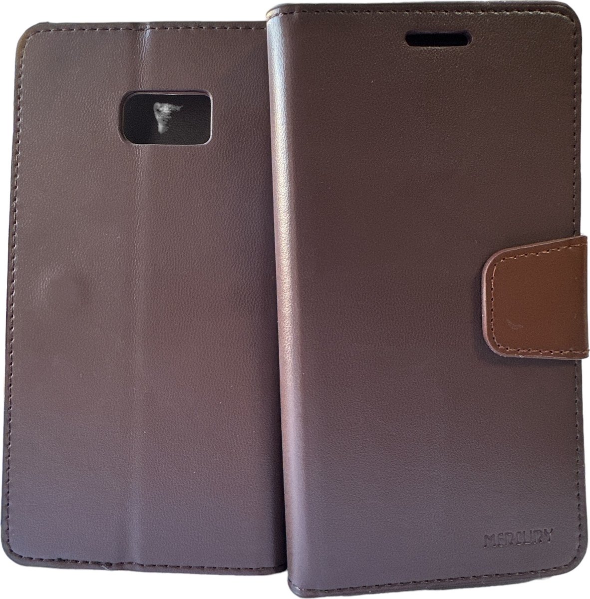 Portemonnee Book Case Hoesje Geschikt voor: Samsung Galaxy S6 Edge Plus - Bruin