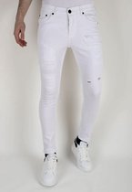 Witte Ripped Jeans voor Heren Slim Fit -DP106