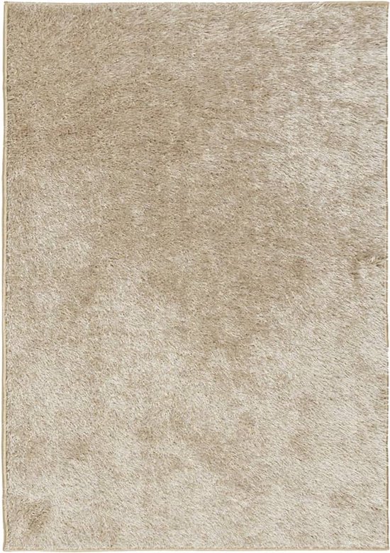 vidaXL - Vloerkleed - ISTAN - hoogpolig - glanzend - 160x230 - cm - beige
