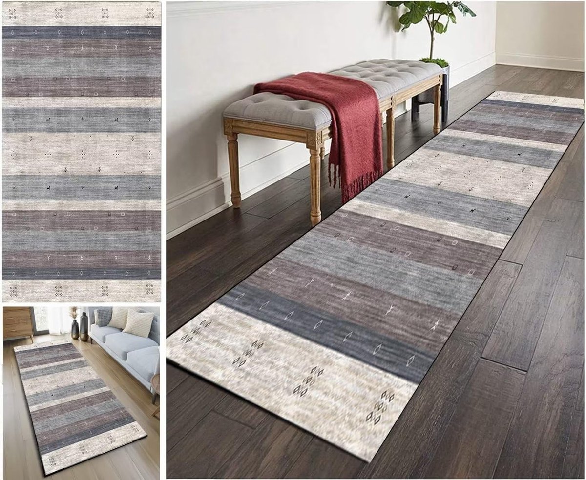 Tapijt Gangloper Lange Antislip Wasbaar Vintage Kleurrijk Polyester Verkocht per Meter voor Keuken Slaapkamer Woonkamer Deurmat