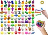 Mochi squishy - Fidget toys - Soft animal - Mochies - Antistress - Siliconen - multicolor - 12 stuks + 3 Mesh & Marble + Snapperz Fidget Toy - Super Cadeau Set - Totaal 15 Stuks!