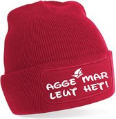 MUTS - AGGE MAR LEUT HET - ROOD met WIT - CARNAVAL one size fits all