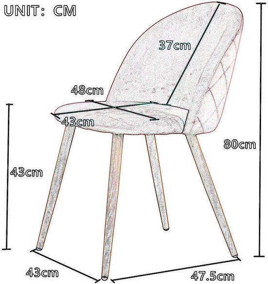 buybyroom Set van 4 eetkamerstoelen, keukenstoelen, eetkamerstoelen, armleuning, kunststof stoel, woonkamerstoel met metalen stoelpoten, zitting 43 x 63,5 cm, set tot 120 kg, wit