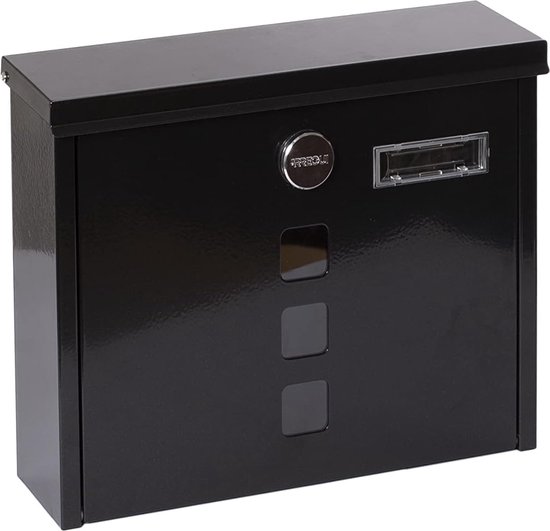 Brievenbus wandbrievenbus V10 zwart poedercoating post postbox postvak mailbox