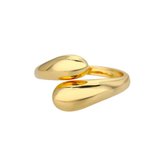 Ring - verstelbaar - goud kleur - RVS - stainless steel - maat 17 tot en met 20 - maat 52 tot en met 60 - verkleurt niet