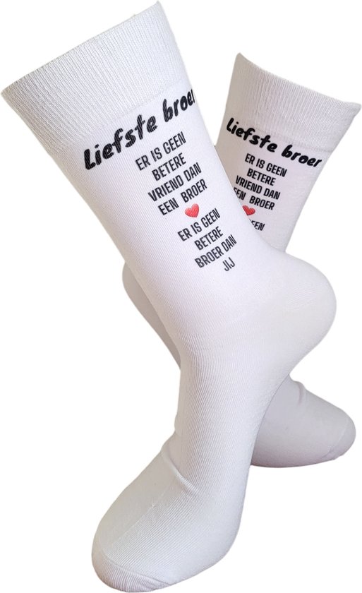 Liefste Broer Broertje Hou van je Verjaardag Gift Broer cadeau Sokken met... bol