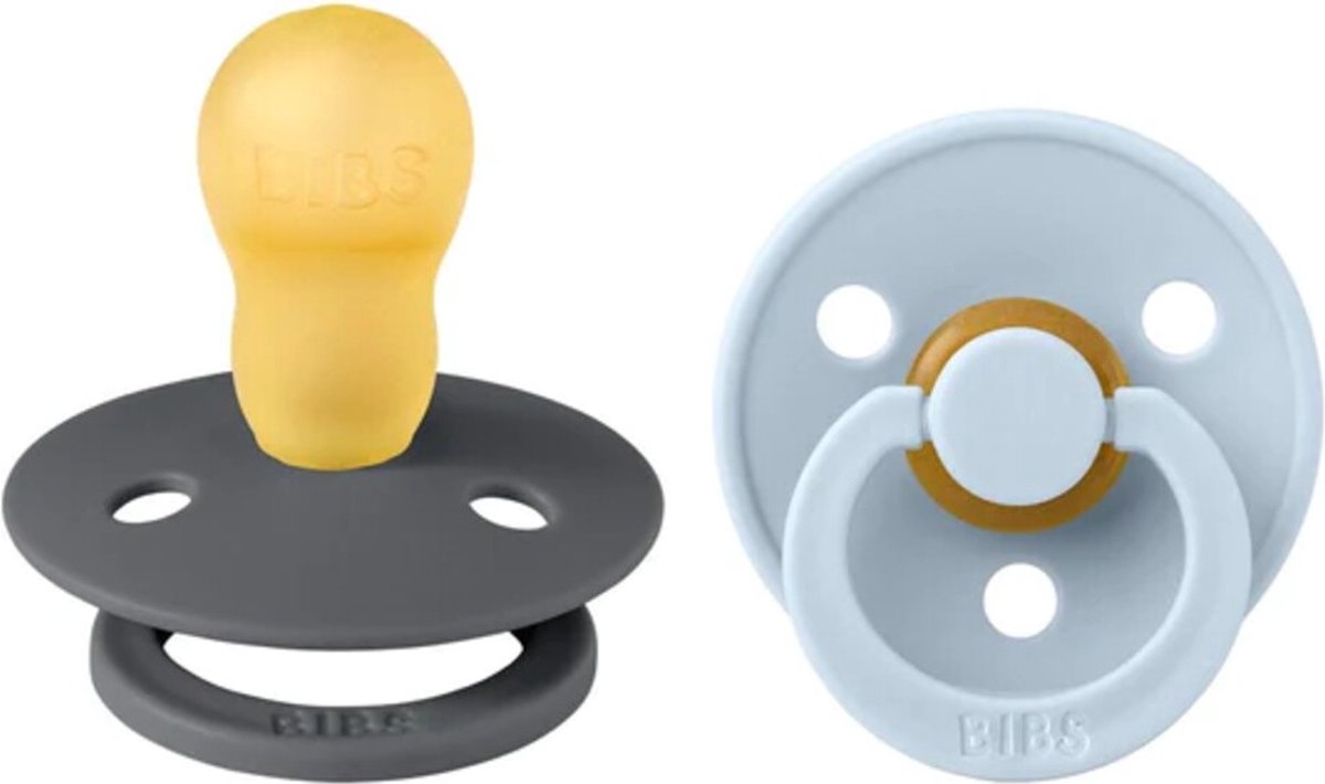 Goedkoopste BiBS - Colour Collection - Stage 3 Fopspeen - 18 maanden - 2 stuks - Iron / Baby Blue