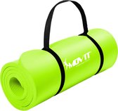 Yoga mat - Yogamat - Fitness mat - Sport mat - Fitness matje - Pilates mat - Oprolbaar - Inclusief handgreep - 183 x 60 x 1 cm - Limoen