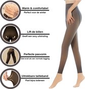 Sorprese Fleece Legging - Thermo Legging L/XL - Couleur peau translucide - Collants polaire - Legging chaud - TikTok Legging