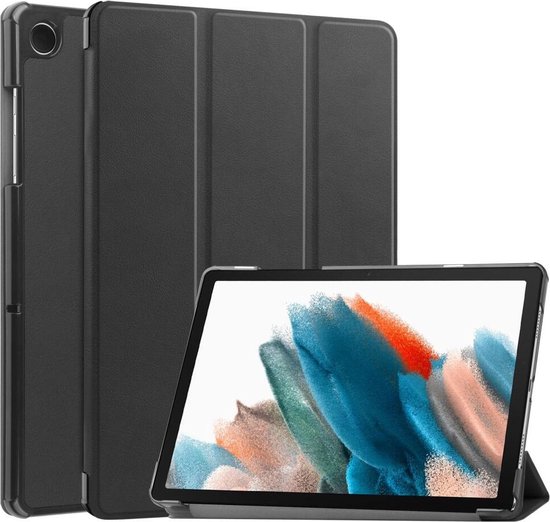 Tablet Hoes Geschikt voor Samsung Galaxy Tab A11 Plus / Tab A9 Plus | Book Case met Standaard | Kunstlederen Beschermhoes | Tri-fold | Zwart