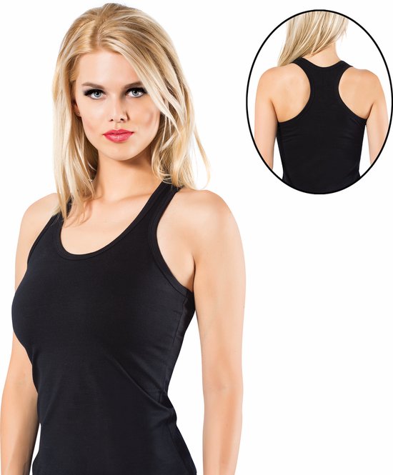 DONEX- Débardeur de sport en Katoen -1 pack-Maillot de corps femme-Maillot de corps femme-Cadeau pour femme-noir-XL