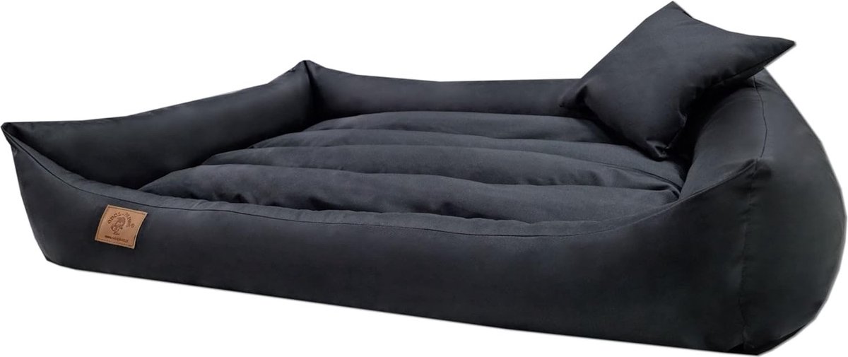 XXL Hondenbed van zwart kunstleer - hondenkussen hondensofa kattenbed hondenkorf - waterdicht