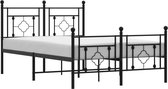 vidaXL-Bedframe-met-hoofd--en-voeteneinde-metaal-zwart-120x200-cm