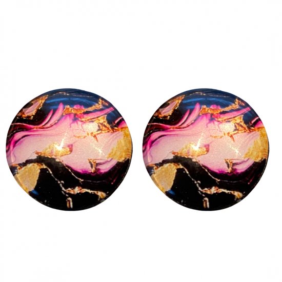 Clip -oorbellen -roze -2 cm- geen gaatje- Charme Bijoux