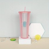 Gobelet Clouté - Gobelet XL Rose pastel holographique - Irredesent Rainbow - 710 ML - Shop Cute Vibes