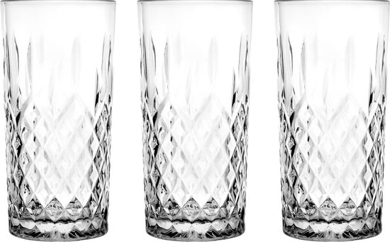 Sendez Caroline Drinkglazen, 300 ml, met reliëf, waterglazen, sapglazen