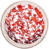 PartyXplosion - Professional Colours - Schmink - Pressed Chunky Glitter CREAM - Rood - Wit - Brabant