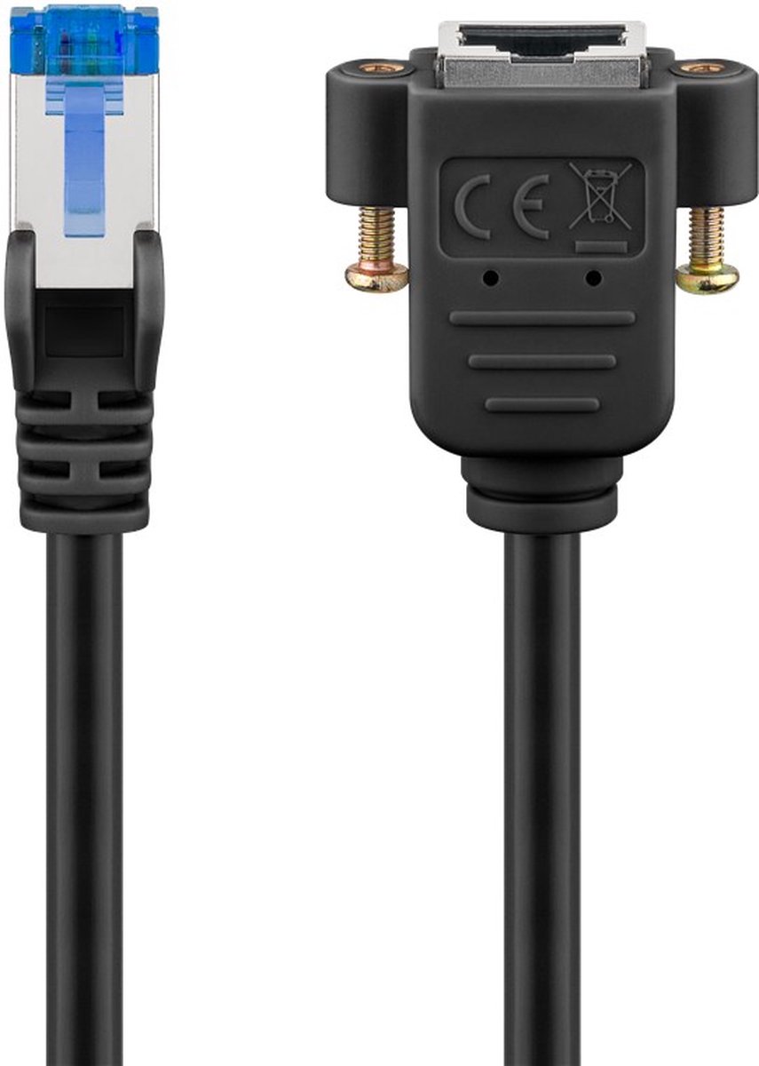 S/FTP CAT6a 10 Gigabit netwerk verlengkabel / zwart - LSZH - 2 meter