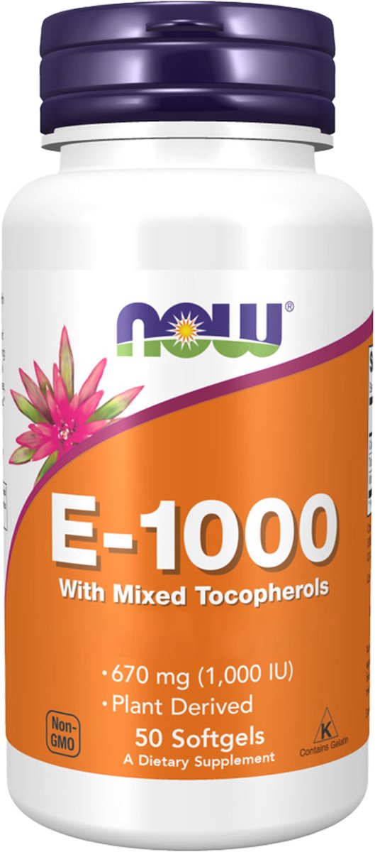 Goedkoopste Vitamine E 1000 IU Now Foods 50softgels