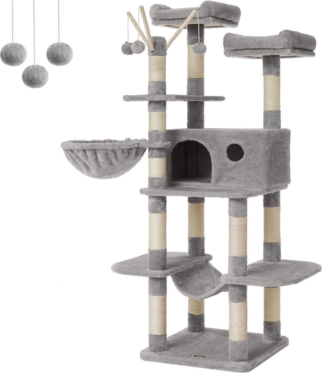 Krabpaal voor zware katten - Hoge krabpaal - Krabpaal boomstam - Krabpaal voor grote katten - Kat toren - Stevige krabpaal - Krabpaal voor katten - XL - Kattenverblijf