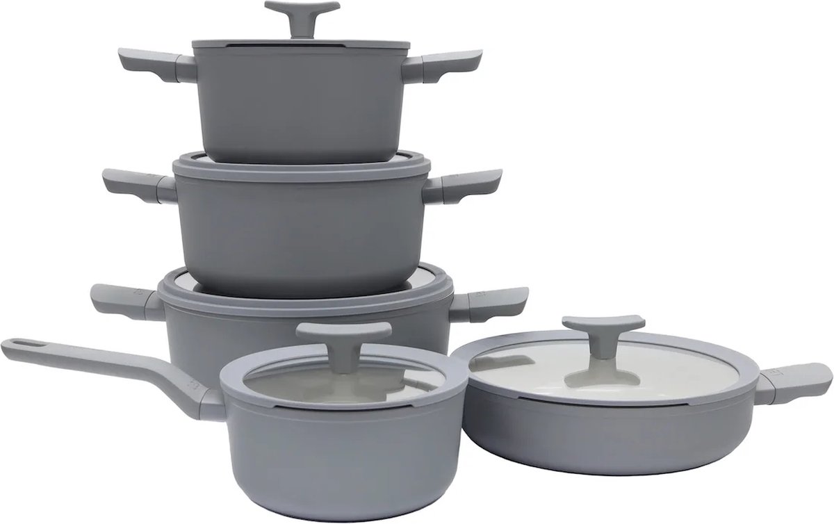 BergHOFF Pannenset Balance Recycled Moonmist 5 delig - Downdraft