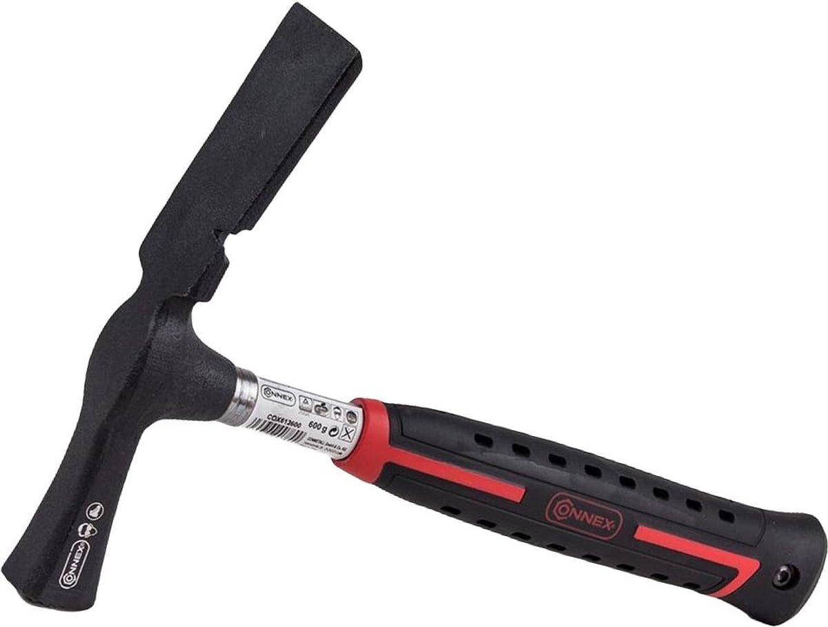 Maurerhamer 600 g stalen buissteel, 2K-greep / Berlijnse vorm / hamer / stalen hamer / gereedschap - Connex
