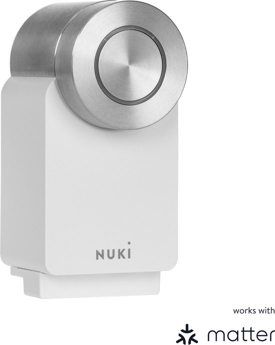 Nuki Smartlock (4e generatie) Pro Elektrisch deurslot - Slim deurslot - Wifi-module - Matter - Toegang op afstand - Sleutelloze, Batterijvoeding - Wit - Nuki