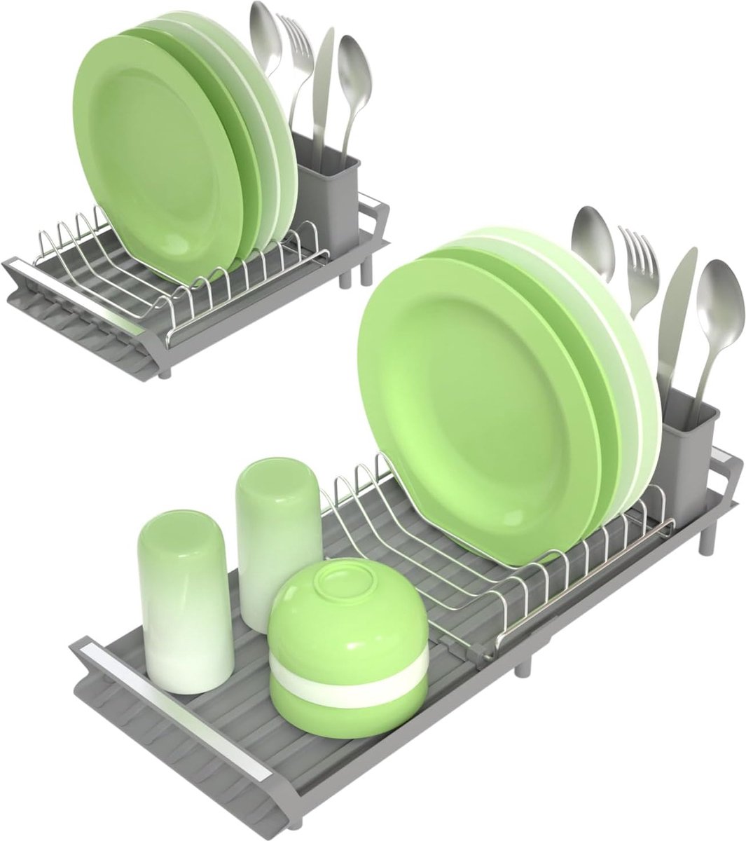 Goedkoopste Afdruiprek voor servies, droogrek, uittrekbaar afdruiprek met afdruipbak