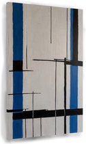 Minimalistisch blauw zwart - Eenvoud schilderij - Canvas schilderij minimal art - Vintage schilderij - Canvas schilderijen - Muurdecoratie - 75 x 100 cm 18mm