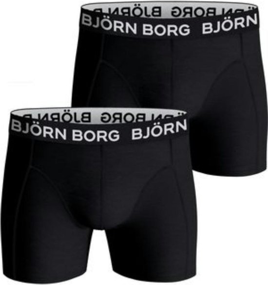 Björn Borg Cotton Stretch boxers - heren boxers normale lengte (2-pack) - zwart - Maat: S