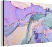 Décoration murale Métal - Aluminium Peinture Industrielle - Goud - Marbre - Violet - 60x40 cm - Dibond - Photo sur aluminium - Décoration murale industrielle - Pour le salon / chambre