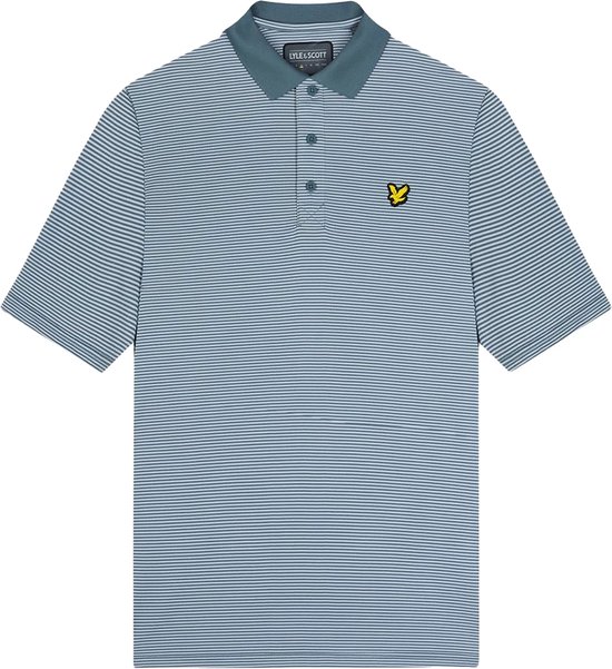 Lyle & scott golf microstripe polo in de kleur blauw.