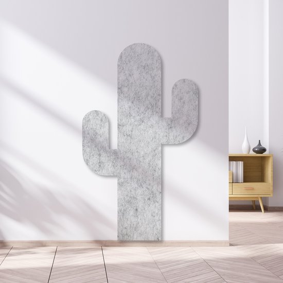 GR - Akoestische Decoratie - Abstract Cactus - gemêleerd wit - 118 cm - Gerecycled - Duurzaam