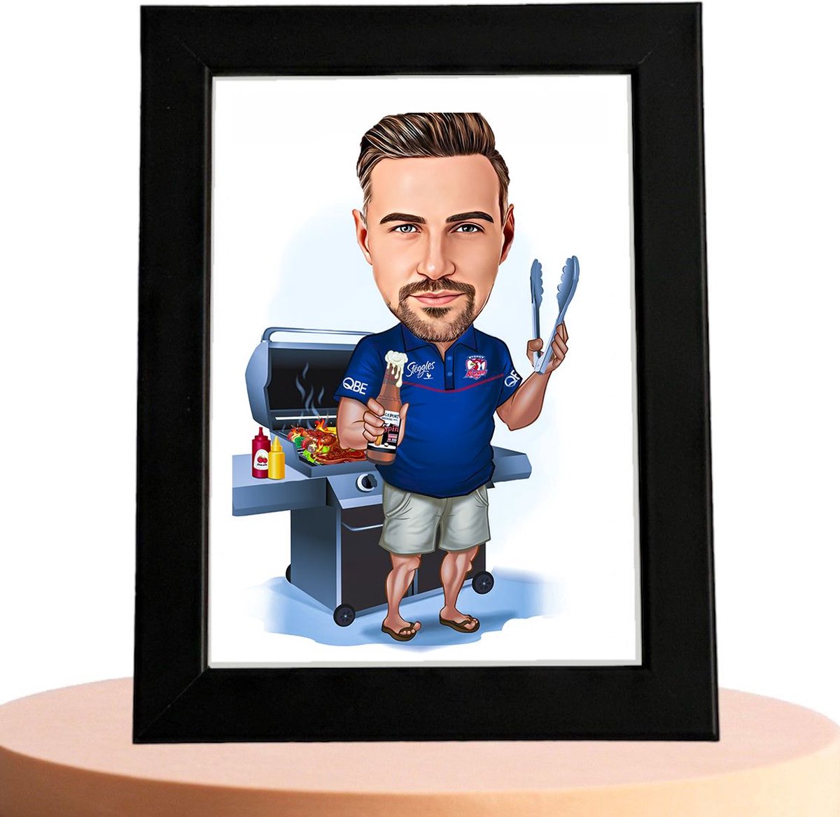 BBQ Karikatuur - Karikatuur met Jouw Foto - Cadeau - Verjaardag - Kerst - Kado - Valentijn