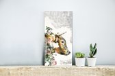 Décoration murale Métal - Aluminium Peinture Industrielle - Highlander écossais - Peinture - Fleurs - 20x40 cm - Dibond - Photo sur aluminium - Décoration murale industrielle - Pour le salon / chambre