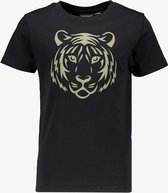 Unsigned jongens T-shirt zwart met tijgerkop - Maat 146/152