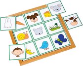 Educo Sorteerlotto - Dieren en hun eten - Houten speelgoed - Houten puzzel - Educatief speelgoed - Kinderspeelgoed - 34x34cm - 9 stukjes