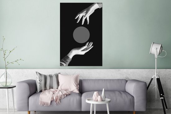 Décoration murale Métal - Aluminium Peinture Industrielle - Mains - Rétro - cercle - 80x120 cm - Dibond - Photo sur aluminium - Décoration murale industrielle - Pour le salon / chambre