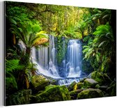 Wanddecoratie Metaal - Aluminium Schilderij Industrieel - Jungle - Waterval - Australië - Planten - Natuur - 120x80 cm - Dibond - Foto op aluminium - Industriële muurdecoratie - Voor de woonkamer/slaapkamer