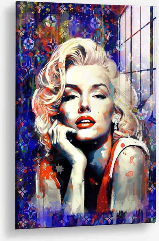 Wallfield™ - La blonde | Peinture sur verre | Verre trempé | 40 x 60 cm | Système de suspension magnétique