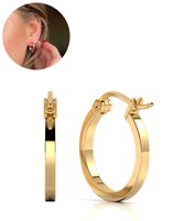 antares 14 karaat gouden oorbellen dames oorringen goud oorstekers meisje oorhangers 18mm giftbox
