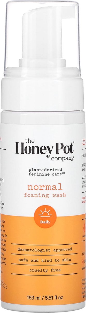The Honey Pot Company - Normal Foaming Wash 163 ml Vegan - Intieme Wasgel Voor dagelijkse Vaginale Verzorging