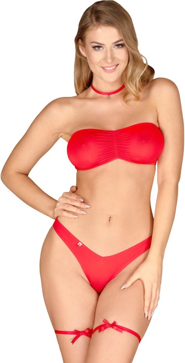 Obsessive - Kissmas Set Rood L/XL