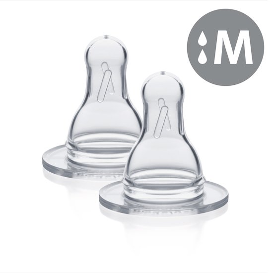 Medela Medium Flow reservespenen - Speen past onder ringdeksel van Medela - Medela speen - 2 stuks - Maat M