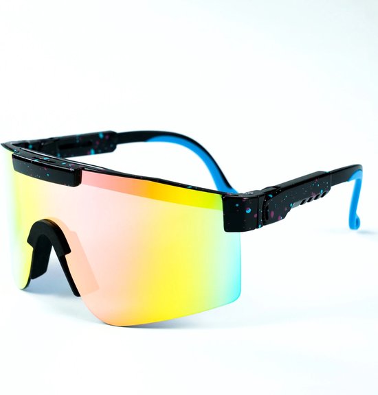 Flamengo® Sport Zonnebril - TR90 Frame+TAC Lens - Viper Glasses - Wintersport zonnebril - sneeuw - ski bril - Fietsbril - Sportbril - UV 400 gepolariseerd Zwart Gekleurd - Flamengo