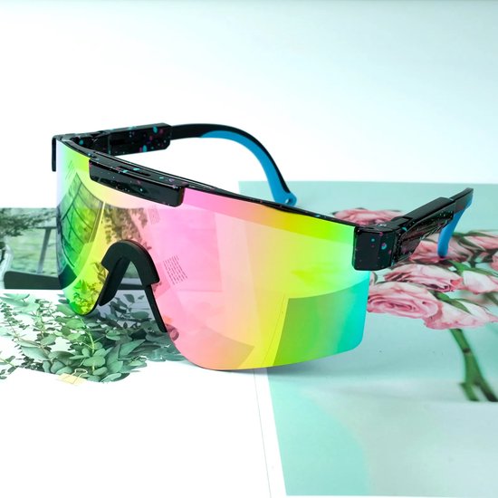 Flamengo® Sport Zonnebril - TR90 Frame+TAC Lens - Viper Glasses - Wintersport zonnebril - sneeuw - ski bril - Fietsbril - Sportbril - UV 400 gepolariseerd Zwart Gekleurd