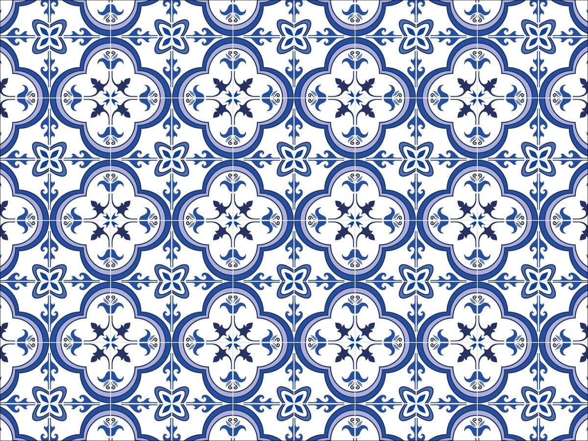 Inductie beschermer | Blauwe tegels | 71x52 cm | Ontdek de Inductie beschermer als een stijlvolle, PVC-vrije toevoeging voor elke keuken!