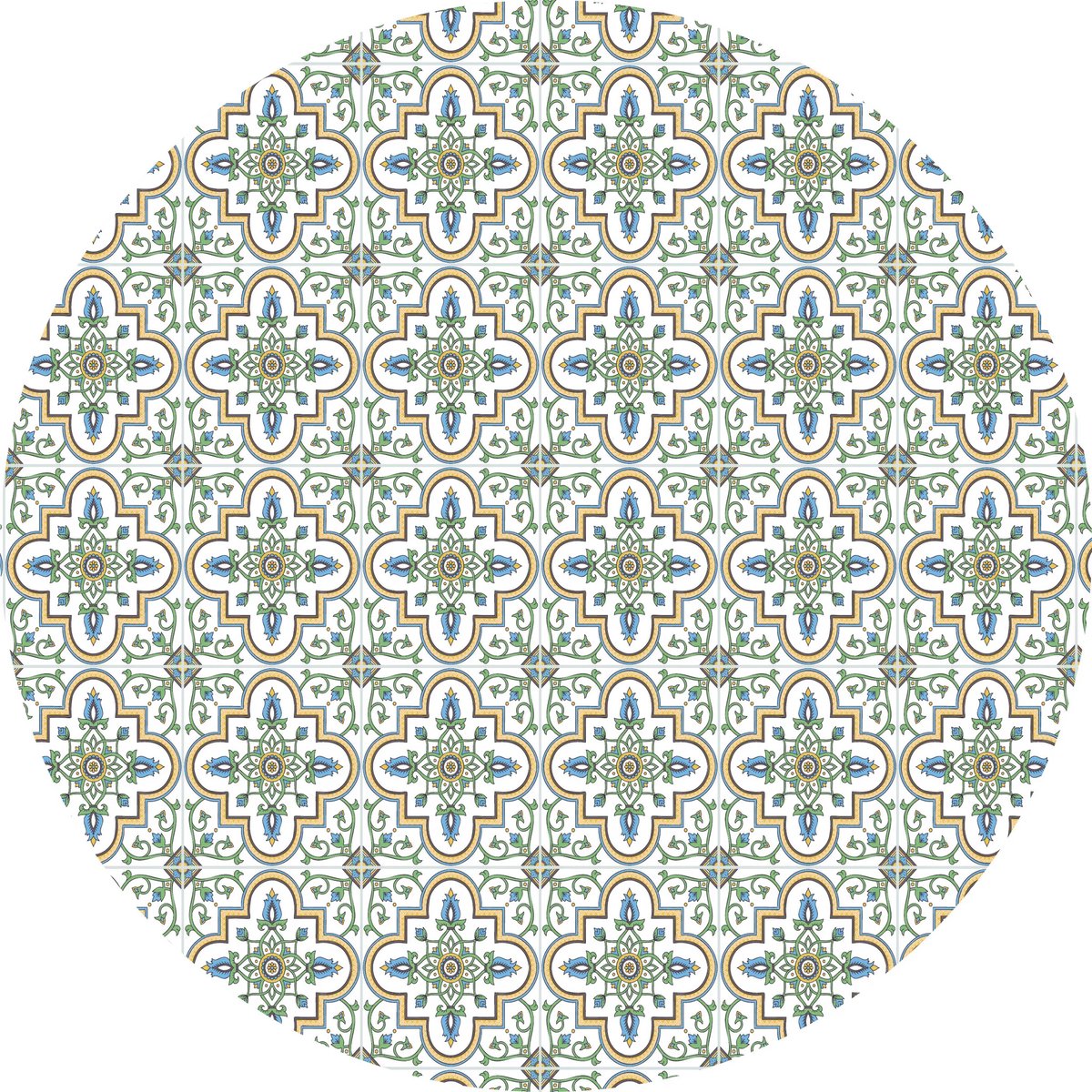Vinyl | Vloerkleed vinyl rond | Mozaiek | 160 Rond | Het Vloerkleed vinyl rond | Mozaiek combineert stijl en duurzaamheid. Gemaakt van 100% gerecycled vinyl, is het hygiënisch en eenvoudig te reinigen. Perfect voor elk interieur!