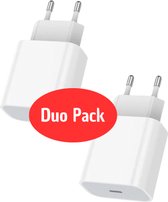 INFY 20W Duopack Power Oplader - USB-C Adapters - Snel Opladen - Universele Compatibiliteit - Wit